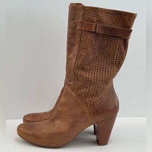 Aquatalia Italian L Brown Leather Heeled Boots -8.5/9